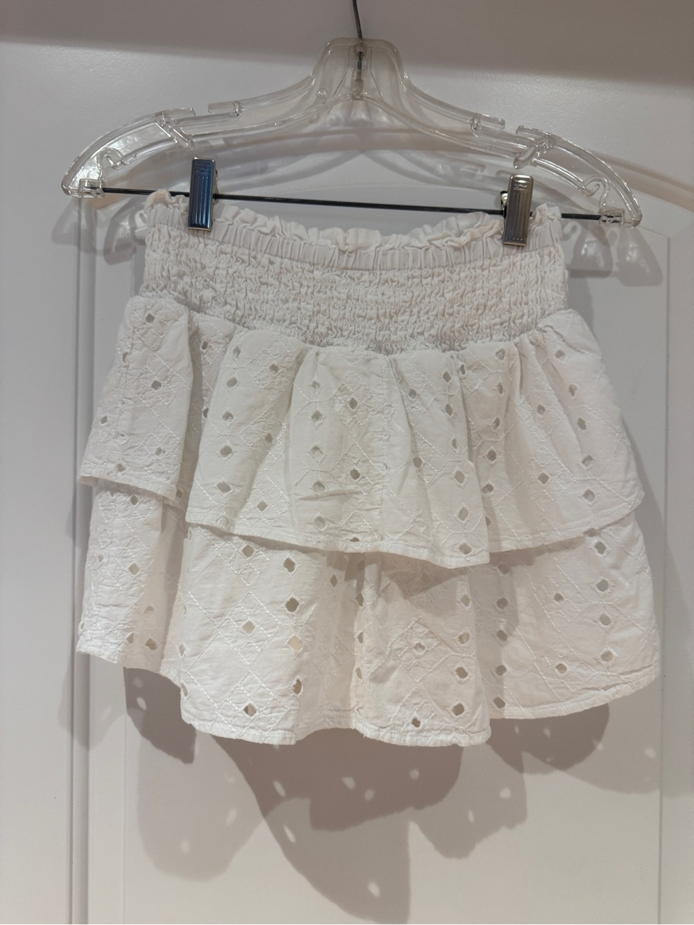 abercrombie kids White Eyelet Ruffle Mini Skirt